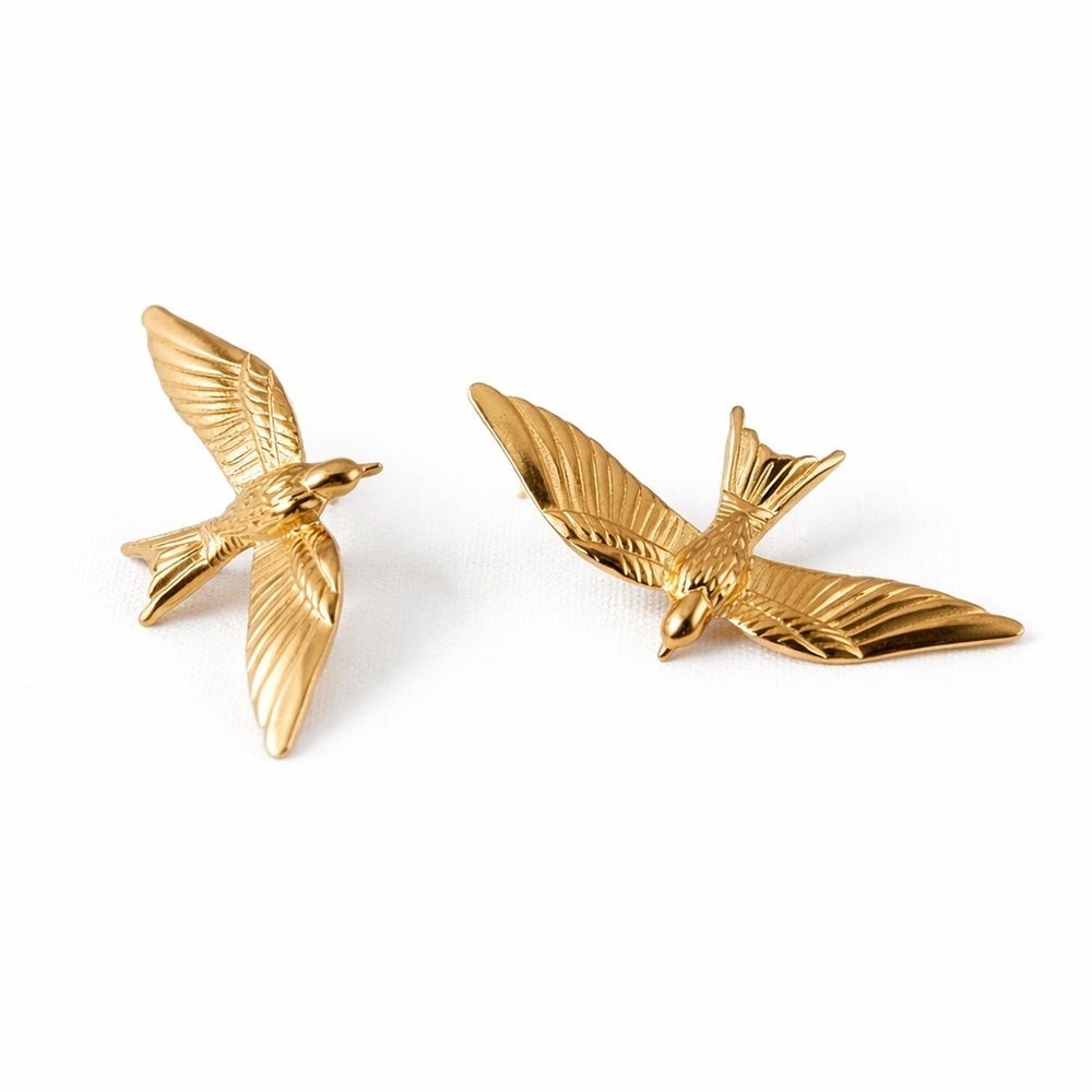 Gold Bird Earrings (2702)